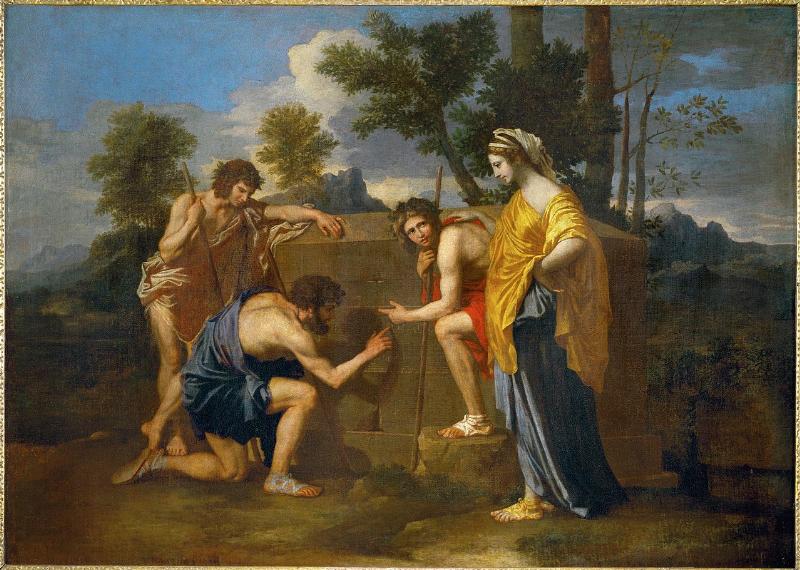 Peinture classique française Les Bergers d’Arcadie Nicolas Poussin maître Artiste Peintre Francais